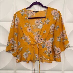 Charlotte Russe Yellow Floral Blouse